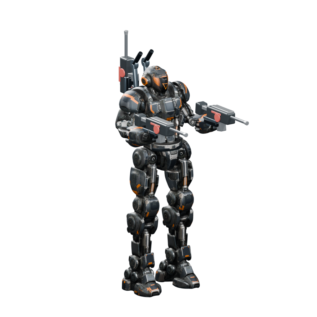 Assault mech from the current game artwork with its class weapon mounts