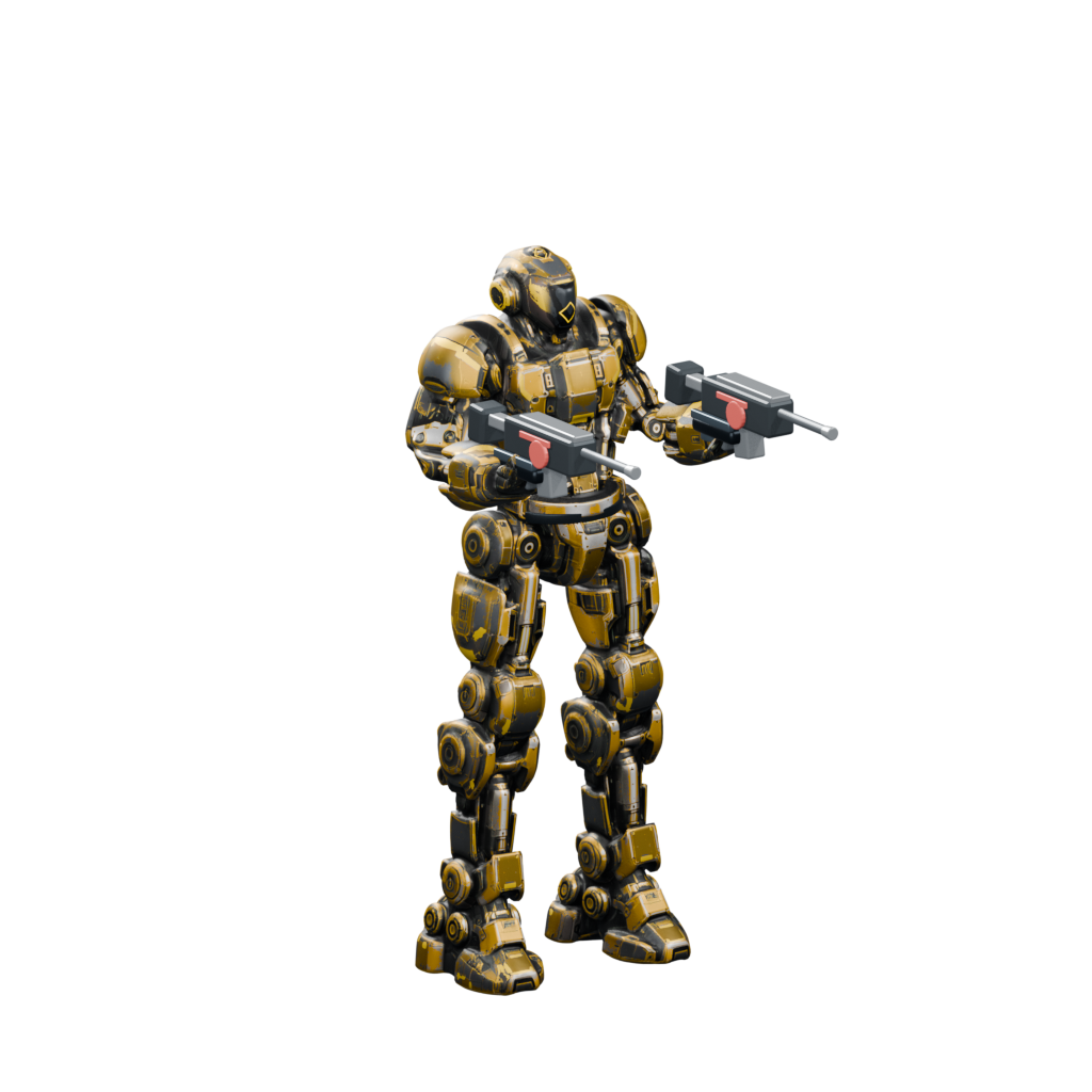 Booster mech from the current game artwork with its class weapon mounts