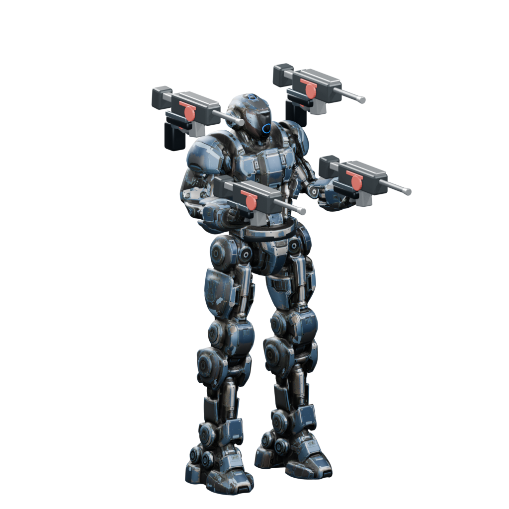 Juggernaut mech from the current game artwork with its class weapon mounts