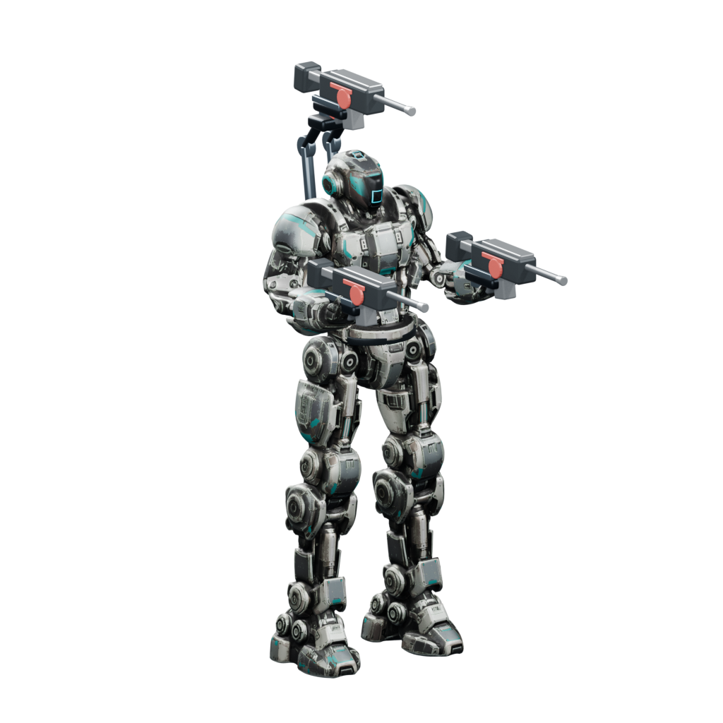 Medic mech from the current game artwork with its class weapon mounts