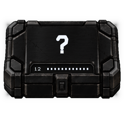 A black mystery cache with a white question mark