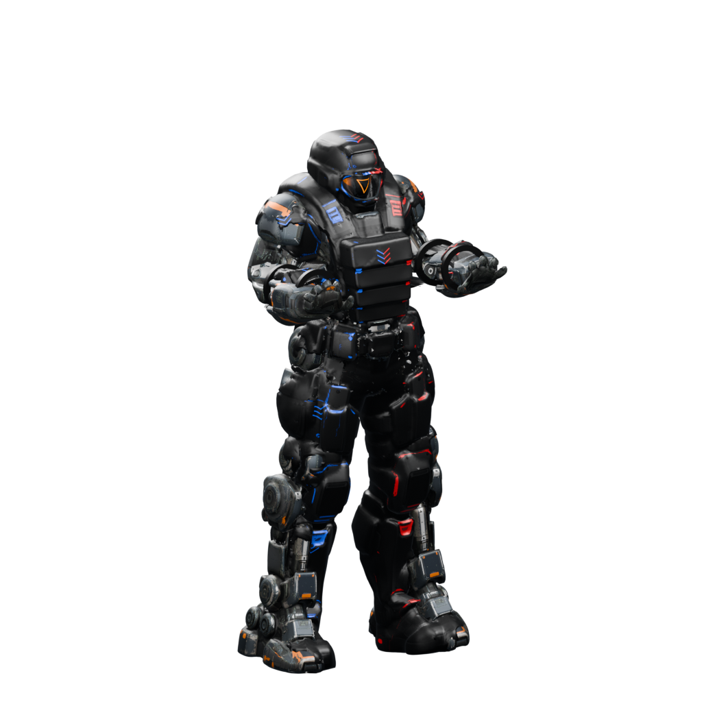 Complete Aegis Works MK3 armor fitted to the same mech